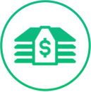 a green background with a white border